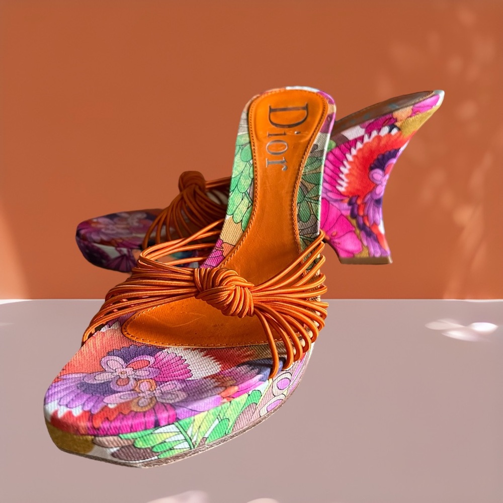 Dior floral wedge with platform